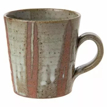 Marui Seito Shigaraki Ware Hechimon Mug Cup Large White Hagi Tatesen Capacity Approximately 330ml Stylish Coffee Cup Pottery Handmade by Craftsman