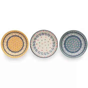 Marusankondo Tableware Floral Curry Stew Pasta Curry Plate of Plate, Plate, Set, Stylish, Pattern, Plate, Plate, Polish, & (Набор 3)