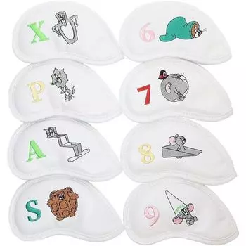 Marushin Iron Cover Set of 8 Tom and Jerry Funny Cover Golf Embroidery 4105046800