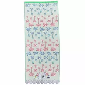 Marushin Moomin Face Blooming Maze 1405015400 Towel, 34x80cm, Appliqu Embroidery, No-Twist Yarn,