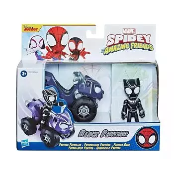 Marvel Spiderman & Amazing Friends фигурка супергерой + злодей (Пожалуйста, выберите цифру) (Набор транспортных средств «Черная пантера»)