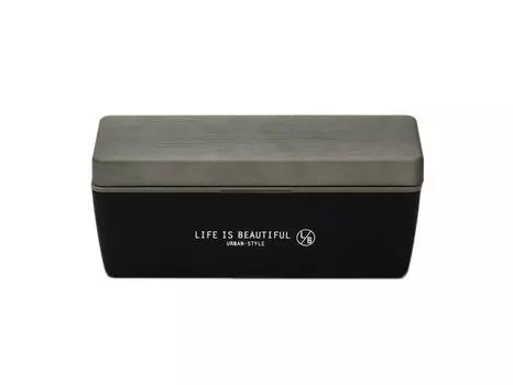 Masakazu Wood Grain BC Lunch L Gray x Black 755679 Ланч-бокс 1 ярус L/B