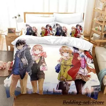 Masamune kun no Revenge Комплект постельного белья Single Twin Full Queen King Size Комплект постельного белья Adult Kid Bedroom Duvetcover Sets Anime Bed 70x133cm 2pcs
