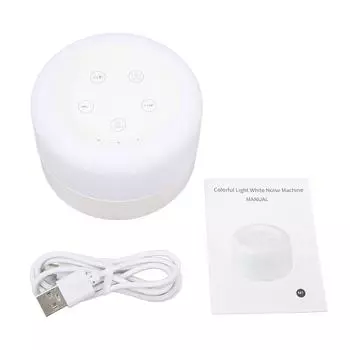 Машина с белым шумом, функция ночника, USB-зарядка, 10 звуков природы, 2 колыбельные, музыка для сна