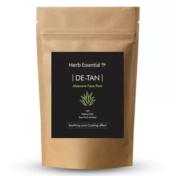 Маска для лица Herb Essential AloeVera с экстрактом мултани митти, лепестками роз и ментолом для контроля жирности кожи | DE-TAN, 100 г 100 g