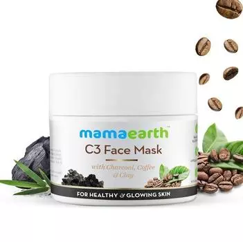 Маска для лица Mamaearth C3 с углем, кофе и глиной, 100 мл/3,38 жидких унций