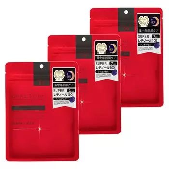 Маска для лица x 3 Dermalaser Super Retinol 100 Quality First Face Sheet Night Sheet Mask 7 штук x 3 набора [Красные наборы]