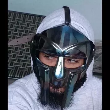 Маска MF DOOM ~ Маска для вечеринки с защитой от ржавчины и зеркальным блеском ~ Маска для лица Mad Villan Gladiator ~ Лучший подарок для него