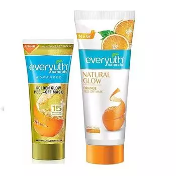Маска-пленка Everyuth Advanced Orange Peel-off Mask, 90 г и маска-пленка Golden Glow Peel-off Mask, 50 г, комбинированная упаковка