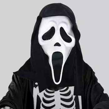 Маска ужаса для вечеринки на Хеллоуин с криком Screaming White Ghost Mask