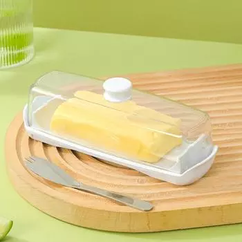Масленка с крышкой и ножом, магнитный держатель для масла, легко черпать, крышка не пачкает, пластиковый контейнер для масла, можно мыть в посудомоечной машине 1 set(Butter box+knife)