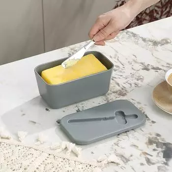 Масленка с крышкой, пищевая пыленепроницаемая масленка для столешницы и холодильника, контейнер для масла с резаком, не содержит бисфенол-А, кухонный подарок