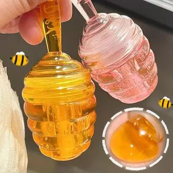 Масло для губ Honey Pot Fresh Fruit Lip Balm Длительное увлажнение Прозрачное масло для губ Жидкая помада Блеск для губ Макияж Косметика персиковый