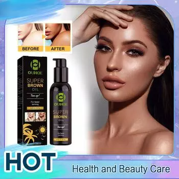 Масло для загара Shine, автозагар, бронзатор для тела, летний пляж, сексуальный солярий, мощное натуральное масло для усиления загара 50 мл 50 ML