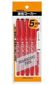 Масляная ручка ZEBRA Mackie Extra Fine Red 5 шт. P-MO-120-MC-R5