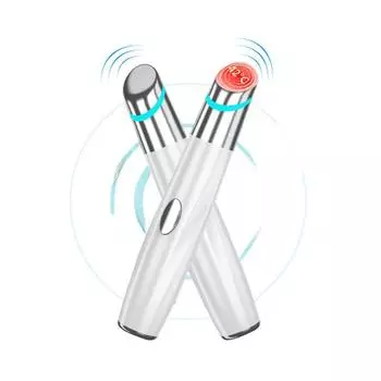 Массажер для глаз Beauty Pen: Подогреваемая вибрация для уменьшения темных кругов и морщин белый
