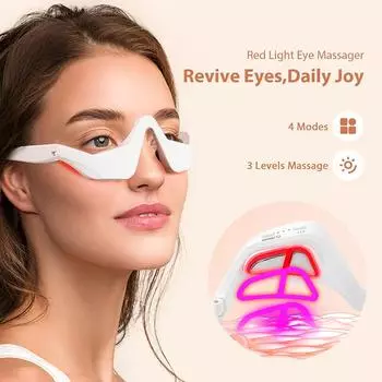 Массажер для глаз Инфракрасное тепло 3D Массажер для расслабления глаз Снятие усталости Осветление темных кругов Разглаживание мелких морщин Красота Уход за глазами белый