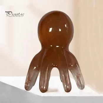 Массажер для головы Octopus, портативный массажер для кожи головы из смолы, инструменты для массажа кожи головы для релаксации и ухода за волосами кофейный