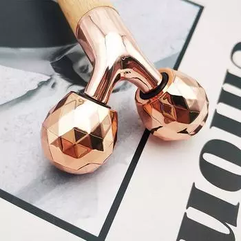 Массажер для лица Gua Sha Jade Roller Thorn Massage с деревянной ручкой для подтяжки кожи лица, похудения, ухода за кожей