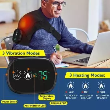 Массажер для плеч с подогревом Shoulder Brace с 3 уровнями нагрева и сенсорными кнопками