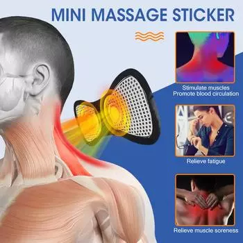 Массажер для шеи и спины, наклейка, EMS Pulse Mini, электрический баночный массаж для плеч, ног, шейного отдела тела, стимулятор мышц, облегчение боли розы красного