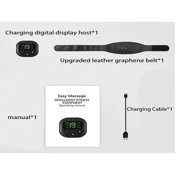 Массажер для талии, портативный сжигатель жира, зарядка через USB, электрический тренажер для рук, бедер, ног, пояс для похудения, фитнес-массажер чёрный