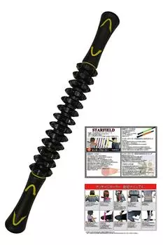 Массажный ролик STARFIELD Fascia Release Stretch Stick использование массажного ролика [Включает руководство] (черный)