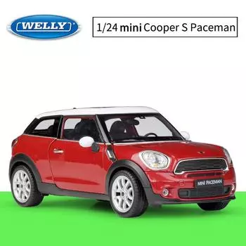 Масштаб 1/24 Welly MINI Copper S Paceman, модель автомобиля из сплава, литье под давлением, металлические игрушечные транспортные средства, модель автомобиля, коллекция высокой имитации, детские подарки