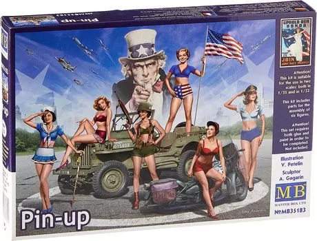 Master Box 6 Pinup Girls 3D Nose Art Style Пластиковая модель MB35183 1/35 40-е