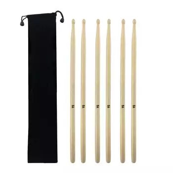 MaT store Drumsticks 5A Drum Practice Music Instrument Maple 3 Pair Set