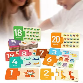 Matching Game Early Learning Toy Crafting Portable Educational for Boys Girls Party Birthday Number
