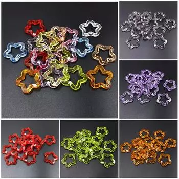 Material Creative Handmade Acrylic for Bracelet Earring Making 30mm Star Loose Beads 10Pcs Pentagonal Pendant Transparent Charms Fashion Accessories about 30mm 10Pcs зелёный