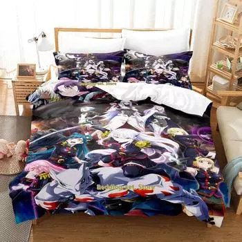 Mato seihei no slave Bedding Set Single Twin Full Queen King Size Bed Set Adult Kid Bedroom Duvetcover Sets Anime Bed Sheet AU Single(140x210cm)