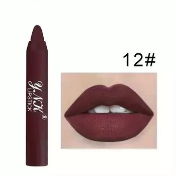 Матовая губная помада Nude Velvet, стойкая, водостойкая, с антипригарным покрытием, для макияжа губ, карандаш для губ, женская косметика, 12 шт., 1 шт.