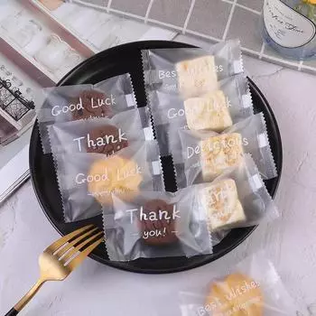 Матовые полупрозрачные снежинки хрустящие пакеты для упаковки закусок и печенья five-pointed star 5.5*8.5 100 pcs