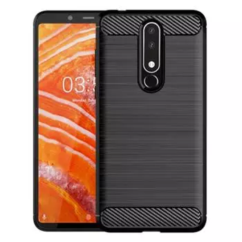 Матовый чехол для Nokia 3.1 Plus Роскошный чехол из углеродного волокна для телефона Nokia 3.1plus Матовые силиконовые чехлы TPU Coque Fundas Nokia 3.1 Plus чёрный