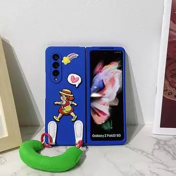 Матовый чехол для Samsung Galaxy Z Fold 3 4 5g с портативным противоударным чехлом для ПК, тонкий защитный чехол для телефона Samsung Fold 3 синий