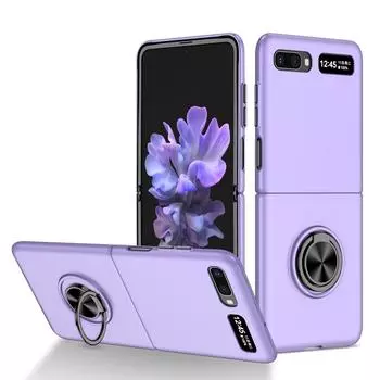 Матовый чехол с защитой от царапин для Samsung Galaxy Z Flip 3 4 Flip3 Flip4 Flip2 Flip5 с крышкой-держателем для Samsung Z Flip 5, чехлы Samsung Galaxy Z Flip чёрный