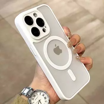 Матовый защитный магнитный чехол для Magsafe, металлическая крышка объектива для iPhone 15, 14, 13, 12, 11 Pro Plus Max, полупрозрачный чехол с беспроводной зарядкой For iPhone 15