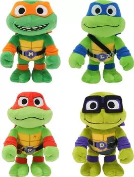 Mattel Teenage Mutant Ninja Turtles: Mutant Mayhem Plush 8-inch Leonardo, Michelangelo, Raphael, and Donatello TMNT Movie (Amazon Exclusive)