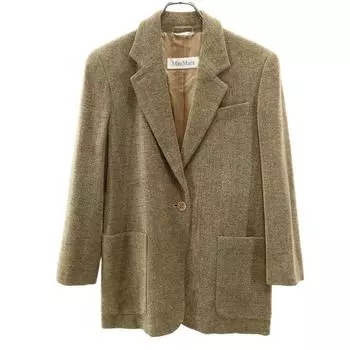 MAX MARA made in Italy Towel ground tailored jacket 40 gold Women Used