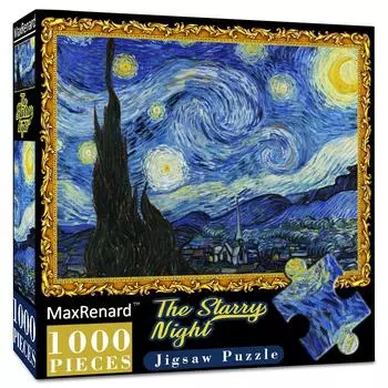 MaxRenard 1000 шт. пазл для взрослых Ван Гог Звездная ночь экологически чистая бумага Рождественский подарок