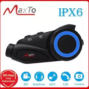 MAXTO M3 Мотоциклетный шлем Bluetooth Гарнитура Интерком 1000 м WiFi Sony 1080P Объектив Видеорегистратор Водонепроницаемый 6 Мотоциклистов