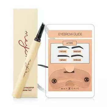 May Chic Long Fix Finger Tip Eyebrow Tattoo Eyebrow Tint 1.2g, dark brown, 1 piece