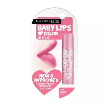 Maybelline New York Baby Lips Розовый Лолита Бальзам для губ с SPF 20 Солнцезащитный Увлажняющий Ухаживающий Стик для губ Для мягких губ 4 г Упаковка 1 шт.
