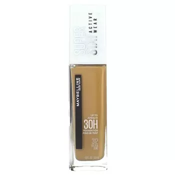 Maybelline, Super Stay, тональная основа с полным покрытием, 312 Golden, 1 жидкая унция (30 мл)