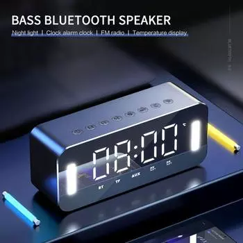MC-H8 Bluetooth 5.0 полнодиапазонный динамик 1500 мАч/2500 мАч стерео бас светодиодный дисплей цифровые электронные часы FM радио бас портативный розового золота