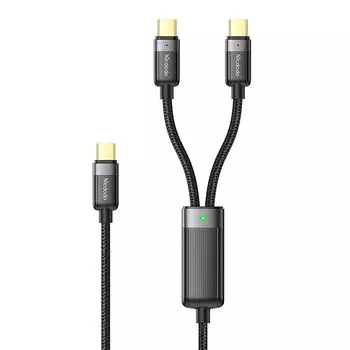 Mcdodo 2in1 кабель для быстрой зарядки USB-C и USB-C кабель 100 Вт быстрая зарядка PD-совместимый высокоскоростная передача данных Кабель Type-C со светодиодной подсветкой Алюминий