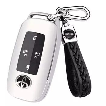 MDee Smart Key Case for Toyota Daihatsu New Tanto and Engine Start Made with premium TPU and Genuine leather key RAIZE, Roomy, Rocky, Taft, Custom,