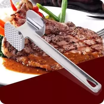 Meat Tenderizer Hammer Household Aluminum Alloy Steak Hammer Kitchen Double Faced Meat Tenderizer Portable Steak Pork Tools